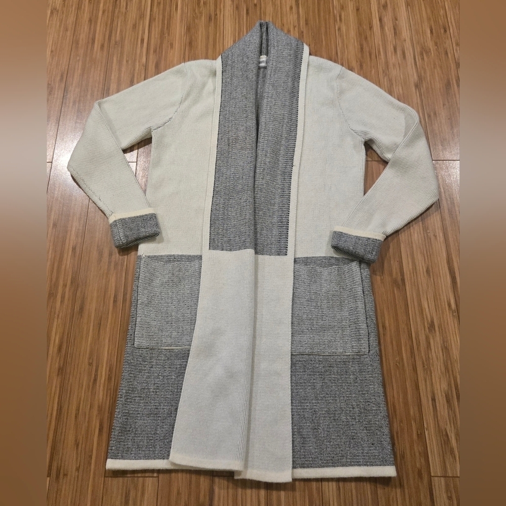 Elegant Cream and Black Women's Cardigan Sweater